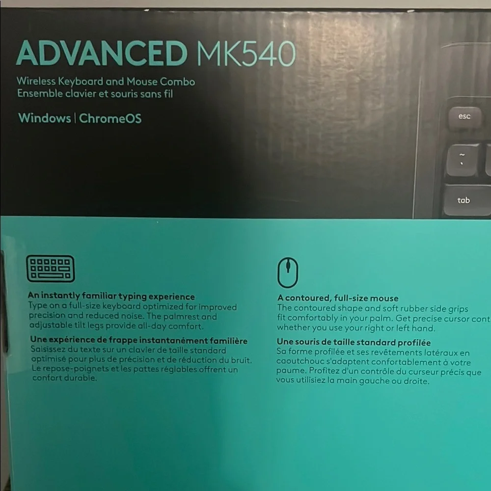 🔥‼️NEW Logitech MK540 Wireless Keyboard and Mouse - Black with Teal Accents‼️🔥